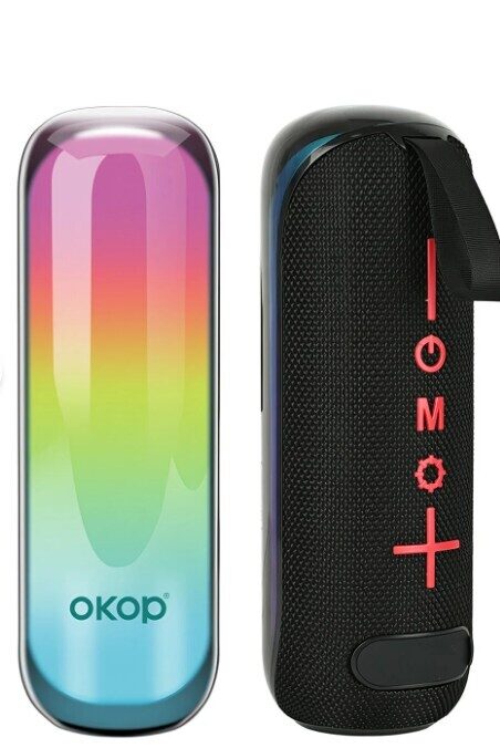 Bezvadu Bluetooth skaļrunis ar gaismām, melns